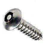 Pin In Sockets 18/8 Stainless Button Head Steel Sheet Metal Screws